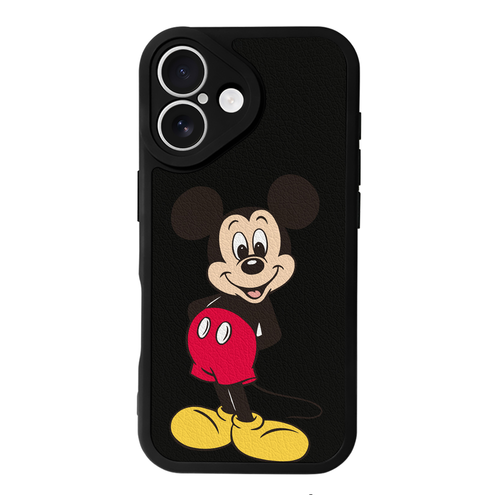 （画像用） ミッキーマウス Mickey Mouse 【iPhone 16シリーズ対応】シリコンスマホケース（レザー調） 材質：シリコン